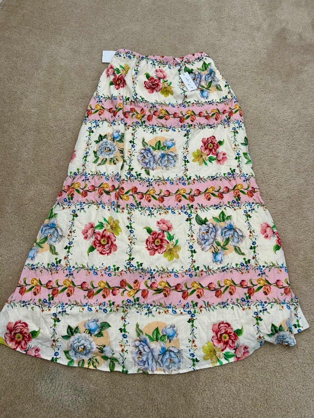 Petal & Pup Size Large NEW Amora Strapless Maxi Dress Bump Friendly Linen blend